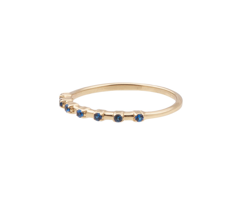 Chérie Goldplated Ring Stippen Blauw
