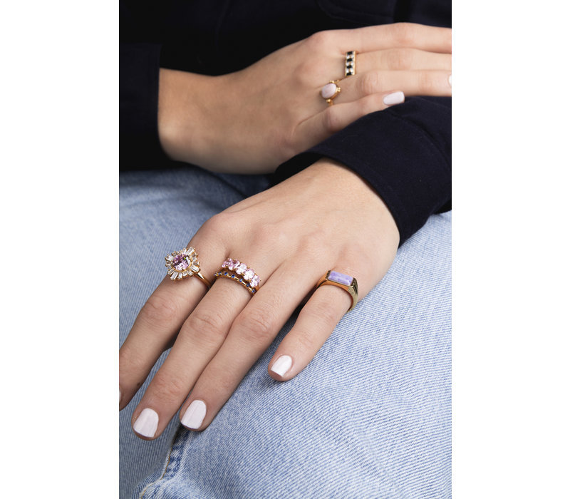 Chérie Goldplated Ring Ovals Light Pink