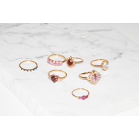 Chérie Goldplated Ring Oval Clear Pink
