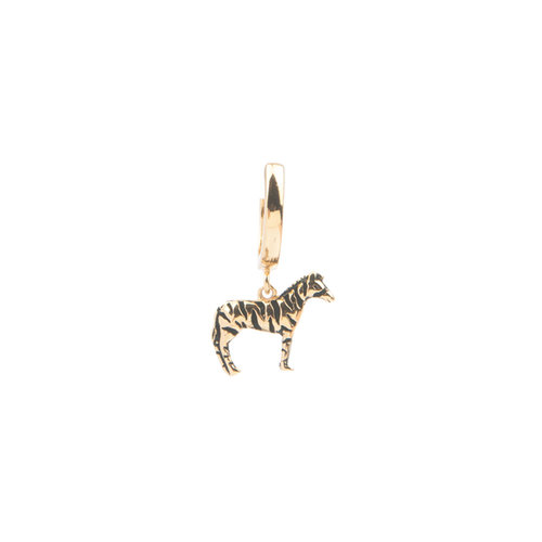 Souvenir Goldplated Oorbel Zebra 