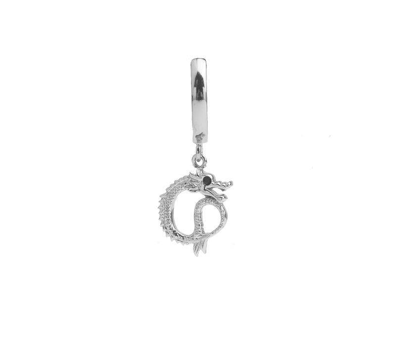 East Silverplated Earring Small Dragon