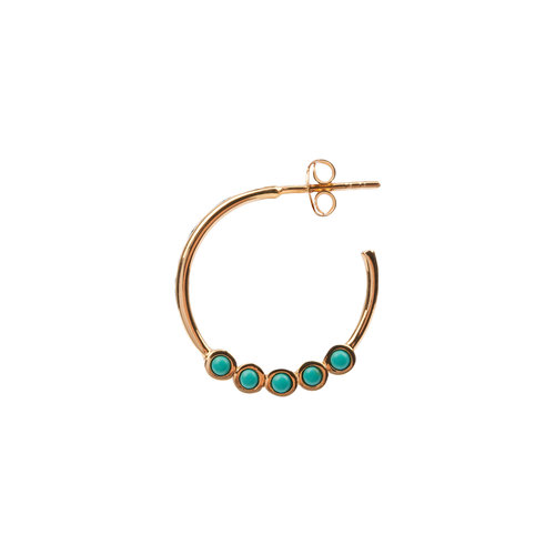 Bliss Goldplated Earring Creole big Turquoise 