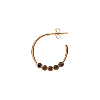 Bliss Goldplated Earring Creole big Black