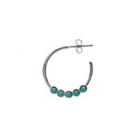 Bliss Silverplated Oorbel Creool groot Turquoise