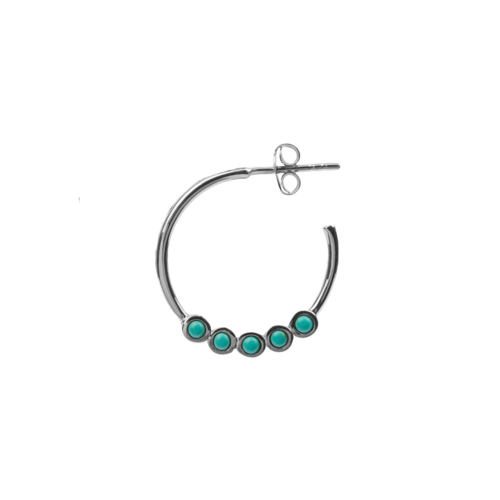 Bliss Silverplated Earring Creole big Turquoise 