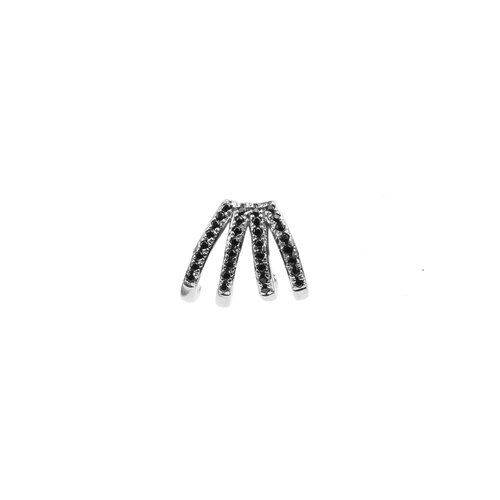 Bliss Silverplated Earring 4 Split Black Onyx 