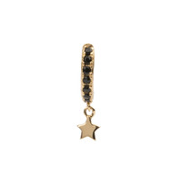 Bliss Goldplated Earring Creole Starry Black Onyx