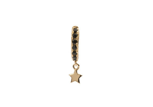 All the Luck in the World Bliss Goldplated Oorbel Creool Starry Black Onyx