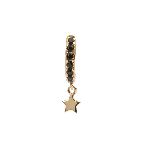 Bliss Goldplated Earring Creole Starry Black Onyx 