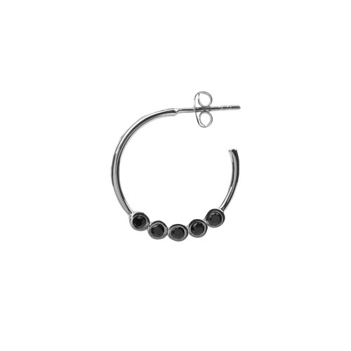 Bliss Silverplated Earring Creole big Black 