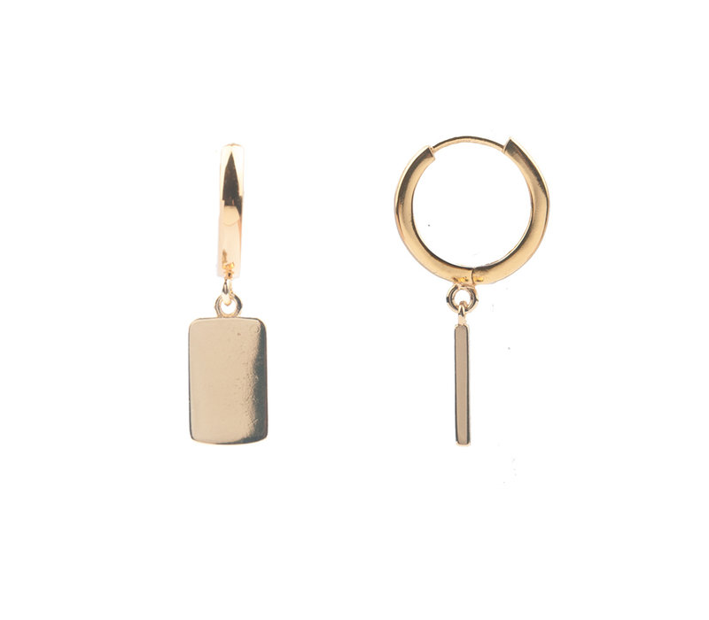 Souvenir Goldplated Earring Rectangle