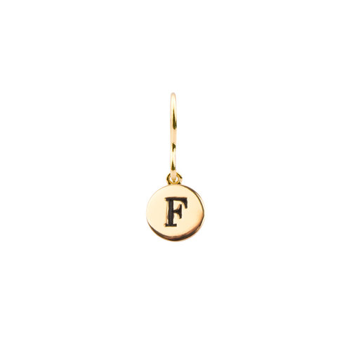 Character Goldplated Oorbel letter F 