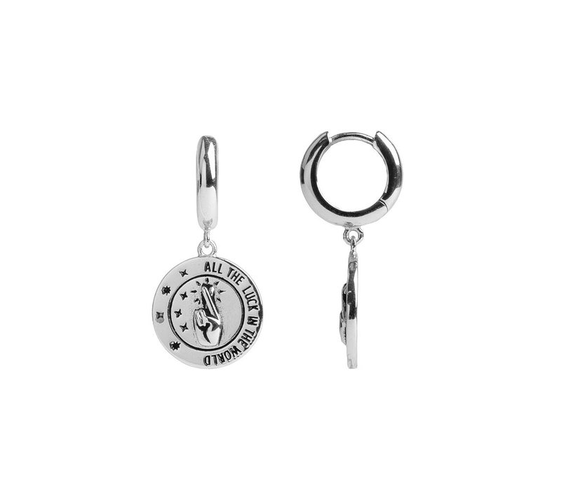 Charm Silverplated Oorbel All the Luck Cirkel