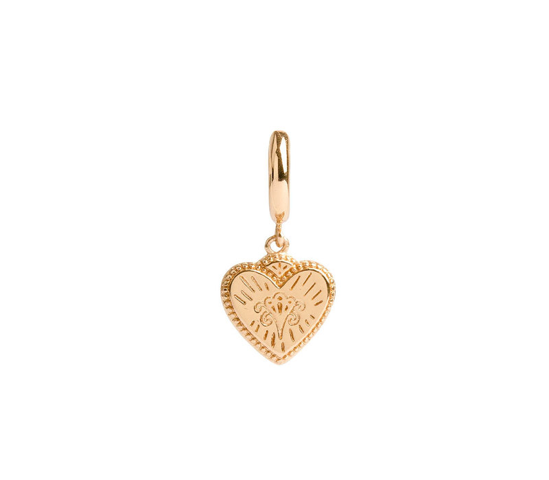 Charm Goldplated Earring Burst Heart