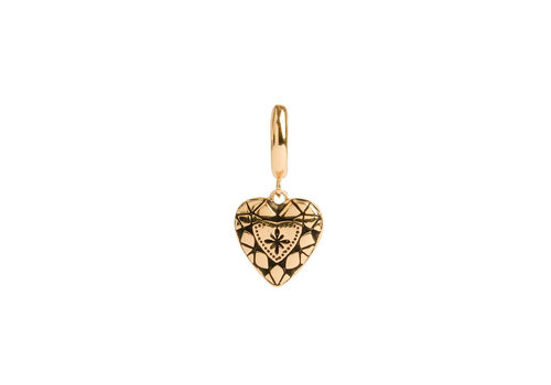 All the Luck in the World Charm Goldplated Earring Diamond Heart