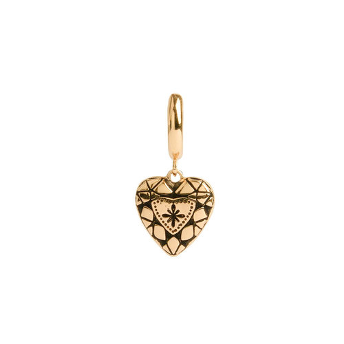 Charm Goldplated Earring Diamond Heart 