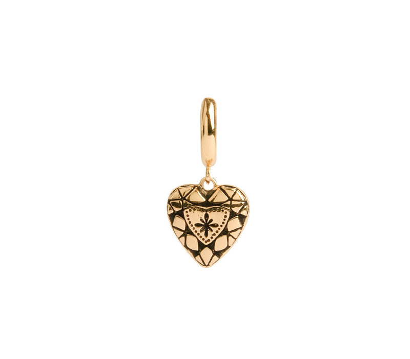 Charm Goldplated Earring Diamond Heart