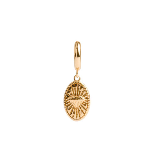 Charm Goldplated Earring Diamond Oval 