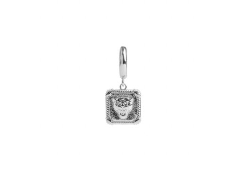All the Luck in the World Charm Silverplated Oorbel Panter Vierkant