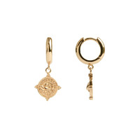 Charm Goldplated Oorbel Roos Cirkel