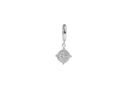 All the Luck in the World Charm Silverplated Oorbel Roos Cirkel