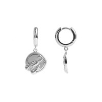 Charm Silverplated Oorbel Schorpioen Cirkel