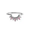 All the Luck in the World Magique Silverplated Ring Crown Pink Clear
