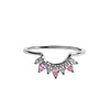 Magique Silverplated Ring Kroon Roze Transparant