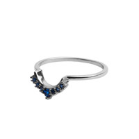 Magique Silverplated Ring Kroon Blauw