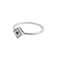 Magique Silverplated Ring Rhomb Black