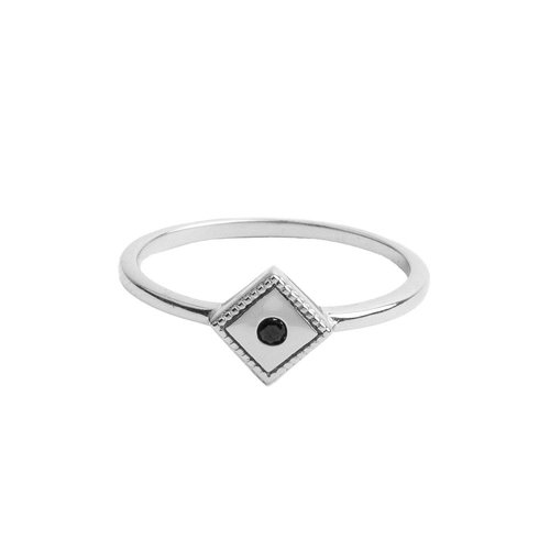 Magique Silverplated Ring Rhomb Black 
