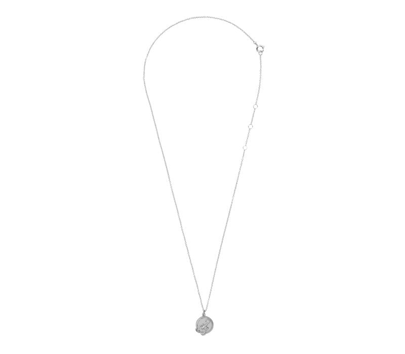 Charm Silverplated Ketting Schorpioen Cirkel