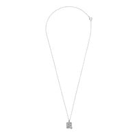 Charm Silverplated Necklace Moon Stars Square