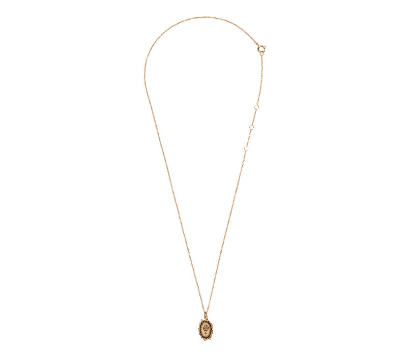 Charm Goldplated Ketting Zon Maan Ovaal