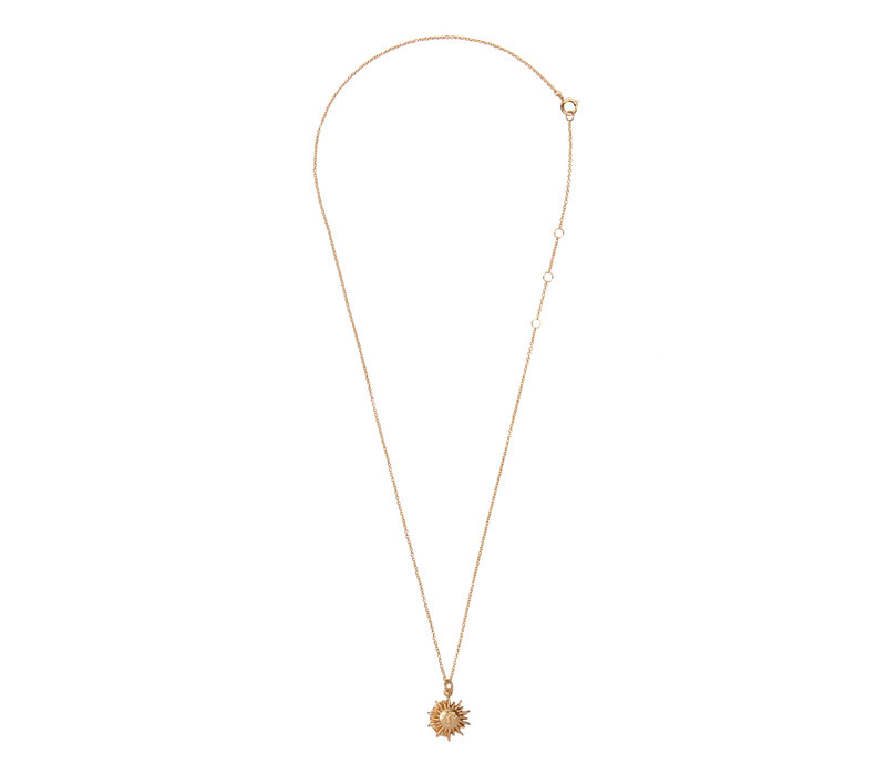 Charm Goldplated Ketting Zon Cirkel