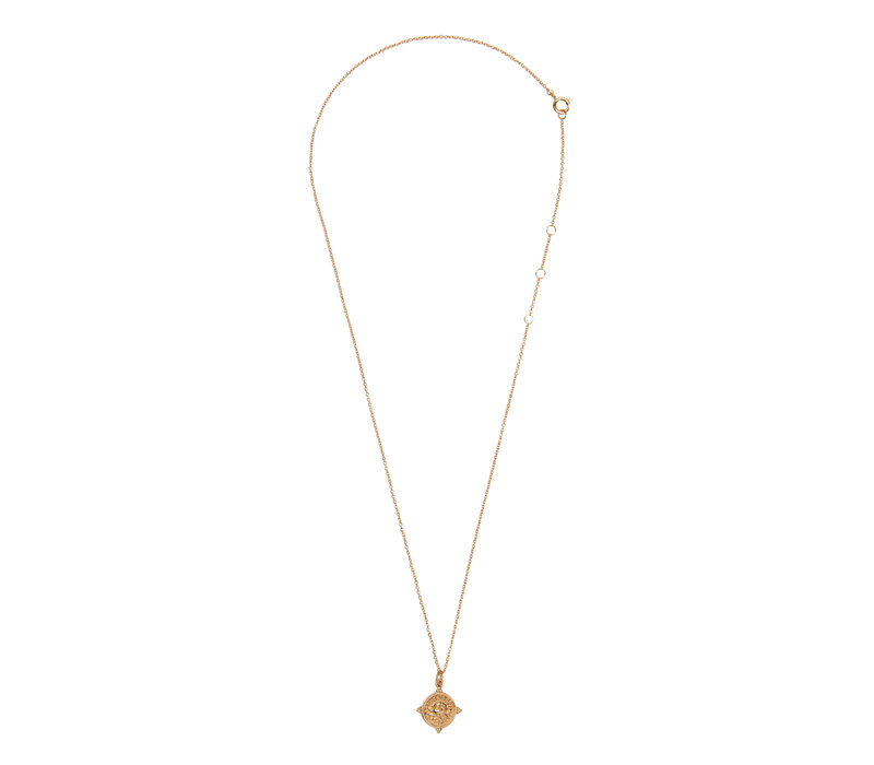 Charm Goldplated Ketting Roos Cirkel