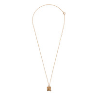 Charm Goldplated Ketting Maan Sterren Vierkant