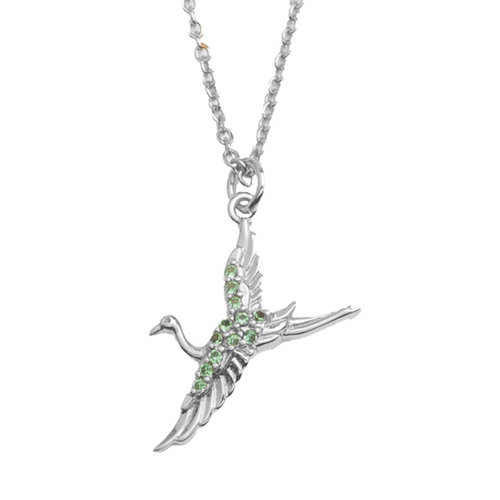 East Silverplated Ketting Kraanvogel 