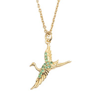 East Goldplated Necklace Crane