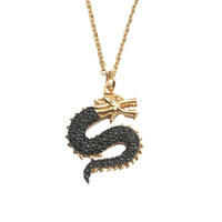 East Goldplated Necklace Big Dragon