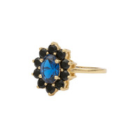 Chérie Goldplated Ring Flower Dark blue