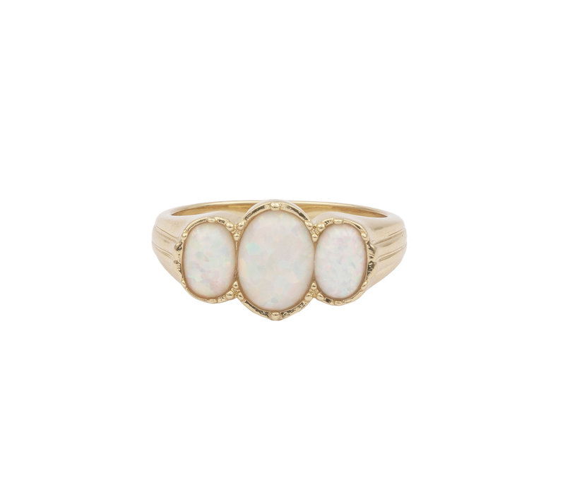 Chérie Goldplated Ring Oval Wit