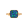 All the Luck in the World Chérie Goldplated Ring Vierkant Blauw