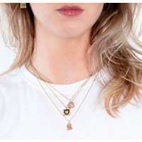 Bold Goldplated Necklace Panter Square Multi Color