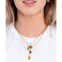 Charm Goldplated Ketting Zon Maan Ovaal
