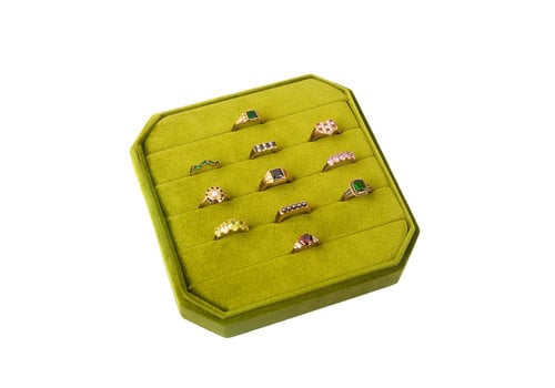 All the Luck in the World Velvet ring display box Olive green