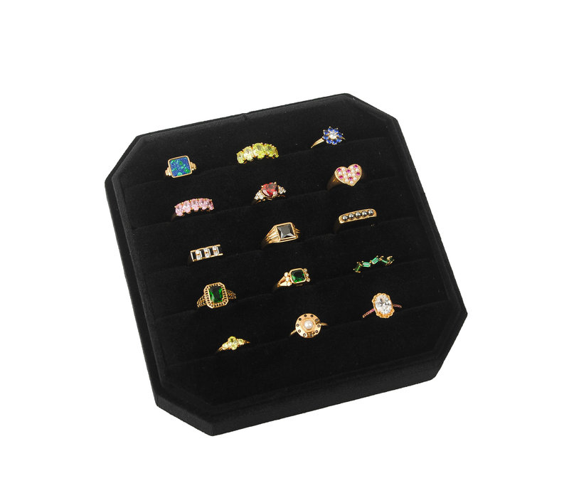 Fluweel ring display box Zwart