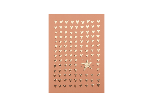All the Luck in the World Postcard - Hearts and Star