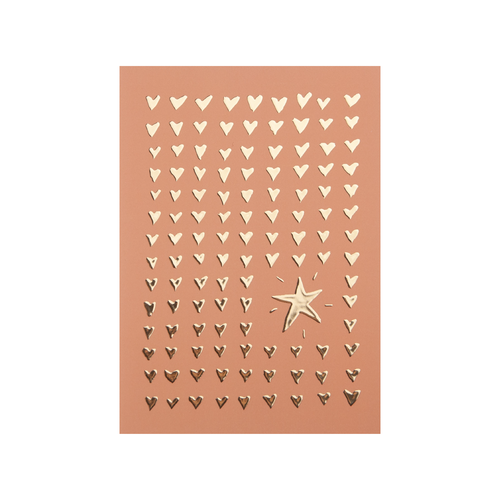 Postcard - Hearts and Star 