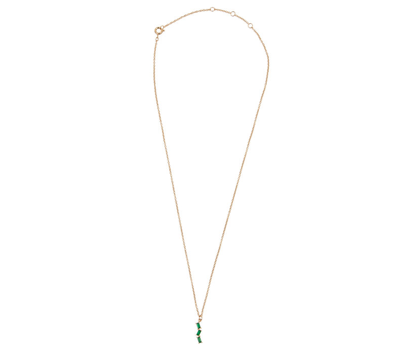 Amour Goldplated Necklace Zigzag Green